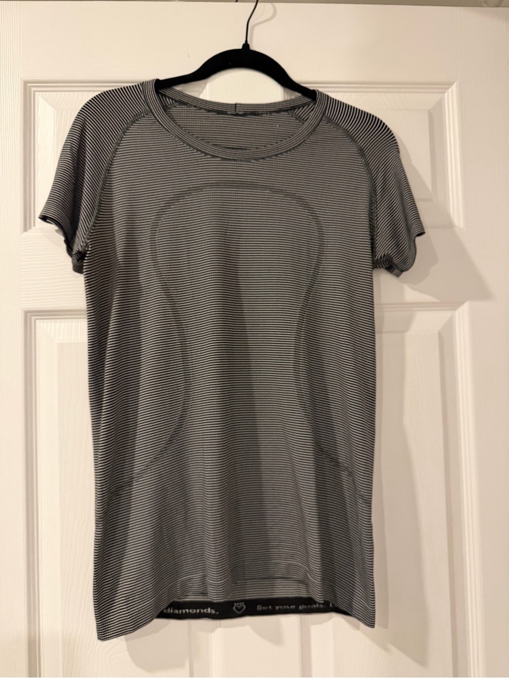 lululemon athletica Black & White Microstripe Short Sleeve Tee